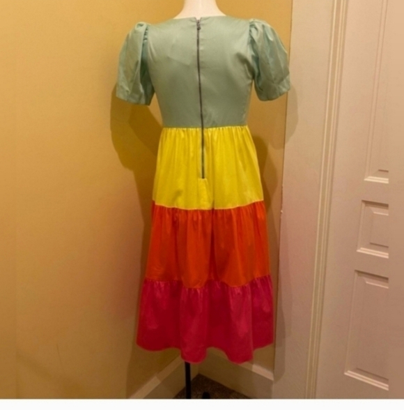 The Alice + Olivia Linnie Puff Sleeve Midi Dress in size 4 NWOT - Picture 12 of 14